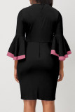 Zwarte casual print broek kokerrok jurken