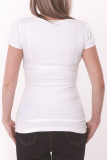 Camisetas casuais brancas com estampa de lábios de rua e decote em letra O