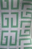 Groene casual straatprint patchwork O-hals one-step rokjurken