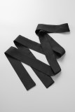 Black College effen patchwork gesp volant A-lijn jurken