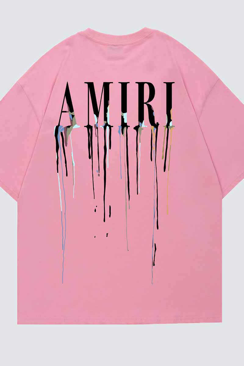 Pink Black Casual Print Letter O Neck Tops