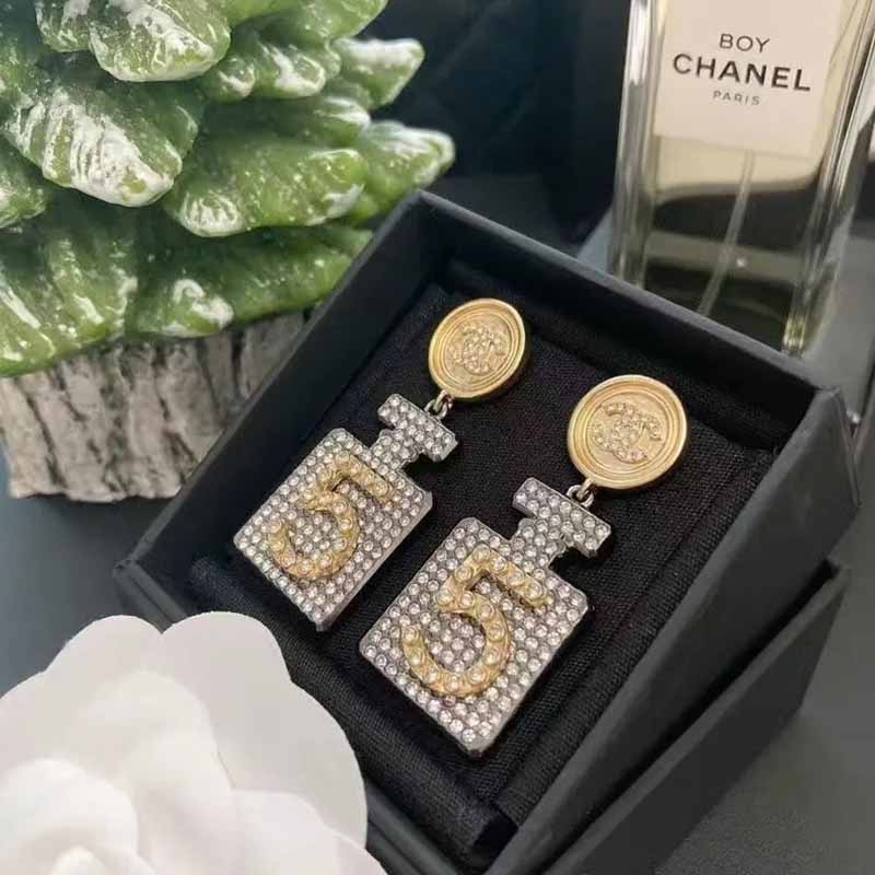 

Gold Street Geometric Patchwork Rhinestone Earrings