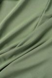 Зеленые сексуальные уличные однотонные лоскутные прозрачные брюки со средней посадкой в ​​технике пэчворк