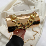 Gold Casual Solid Patchwork Chains Bags