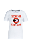 Blanc Street Daily Lips Imprimé Patchwork Lettre O Cou T-shirts