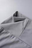 Jupe décontractée solide basique maigre taille haute conventionnelle couleur unie grise