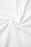Patchwork strappato solido casual bianco strada senza cintura o collo manica corta due pezzi (senza cintura)