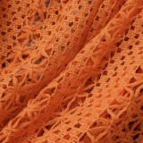 Pagliaccetti dritti con colletto couverture con fibbia patchwork scavata solida sexy rosso mandarino