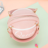 Pink Casual Letter Print Patchwork Chains Zipper Bags