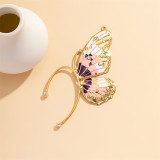 Roze casual vlinder patchwork strass oorbellen
