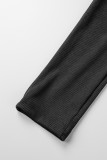 Черный Спортивная одежда Однотонные узкие комбинезоны в стиле пэчворк с открытой спиной Тонкие бретельки