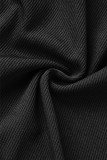 Macacões justos pretos para roupas esportivas com patchwork sem costas e alça espaguete