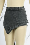 Джинсовые юбки асимметричного кроя с завышенной талией и высокой талией Black Street в стиле пэчворк