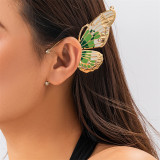 Blue Casual Butterfly Patchwork Rhinestone Earrings