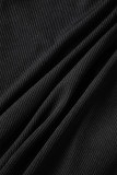 Macacões justos pretos para roupas esportivas com patchwork sem costas e alça espaguete