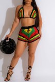 Black Sexy Patchwork Bandage Backless Contrast Swimwears