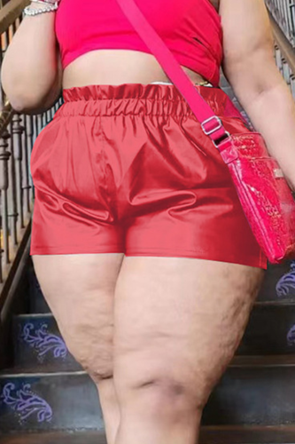 Patchwork solide rouge sexy grande taille