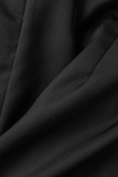 Черный сексуальный уличный однотонный пэчворк с карманами без спинки без рукавов из двух частей