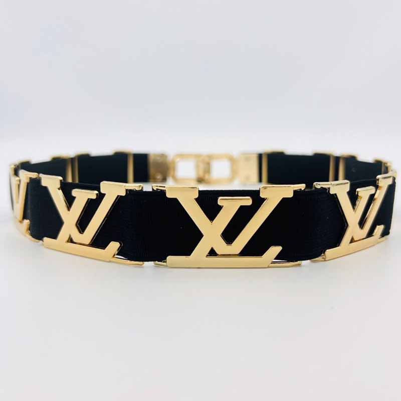 

Black Gold Street Letter Patchwork Belts