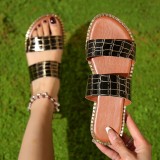 Green Casual Patchwork Contrast Round Comfortable Shoes