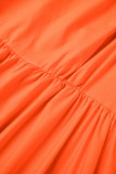 Arancione Plus Size Casual Vacation Semplicità Solid Tinta unita Cinturino per spaghetti Una linea
