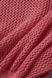 Roupa esportiva casual rosa Simplicidade sólida cor sólida contraste gola POLO manga curta duas peças