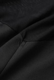 Черные сексуальные однотонные прозрачные узкие комбинезоны с круглым вырезом в стиле пэчворк