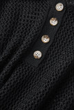 Черный Повседневная спортивная одежда Простота Однотонный Сплошной цвет Контраст Воротник-поло С короткими рукавами Из двух частей