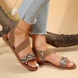 Brown Casual Patchwork Printing Round Comfortable Shoes
