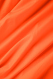 Orange Grande taille Décontracté Vacances Simplicité Couleur unie Bretelle spaghetti Ligne A