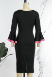 Zwarte casual print broek kokerrok jurken