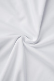 Macacões justos brancos sexy para roupas esportivas sem costas com design de alça frente única