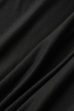 ブラック セクシー ソリッド パッチワーク メタル アクセサリー 装飾 非対称 ノースリーブ XNUMX 個