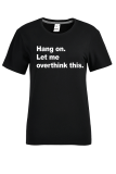 T-shirts met zwarte straatprint en patchwork met O-hals