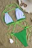 Зеленые сексуальные однотонные купальники с вырезом на спине (с прокладками)
