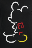 T-shirts à col rond en patchwork vintage noirs