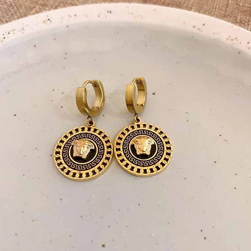 

Gold Vintage Figure Patchwork Earrings