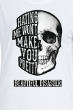 Vita Casual Street Print Skull Patchwork O-hals T-shirts
