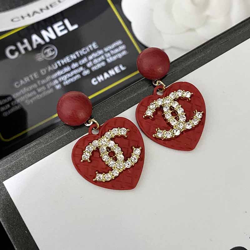 

Rose Red Simplicity Letter Patchwork Rhinestone Earrings