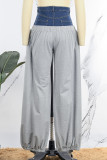 Pantalones de retazos Harlan de cintura alta con retazos lisos grises de Street Street