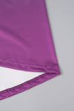 Robes de jupe crayon sans bretelles en patchwork d'impression de changement graduel rouge violet sexy