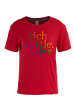 Red Street Daily Print Patchwork O-hals T-shirts