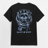 Schwarzes FTW HATED & PROUD Totenkopf-Grafik-T-Shirt mit schwarzem Aufdruck