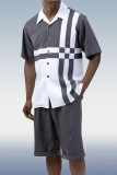 conjunto de terninho preto branco manga curta com estampa de duas peças e shorts