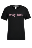 Black Street Daily Print Patchwork T-shirts met letter O-hals