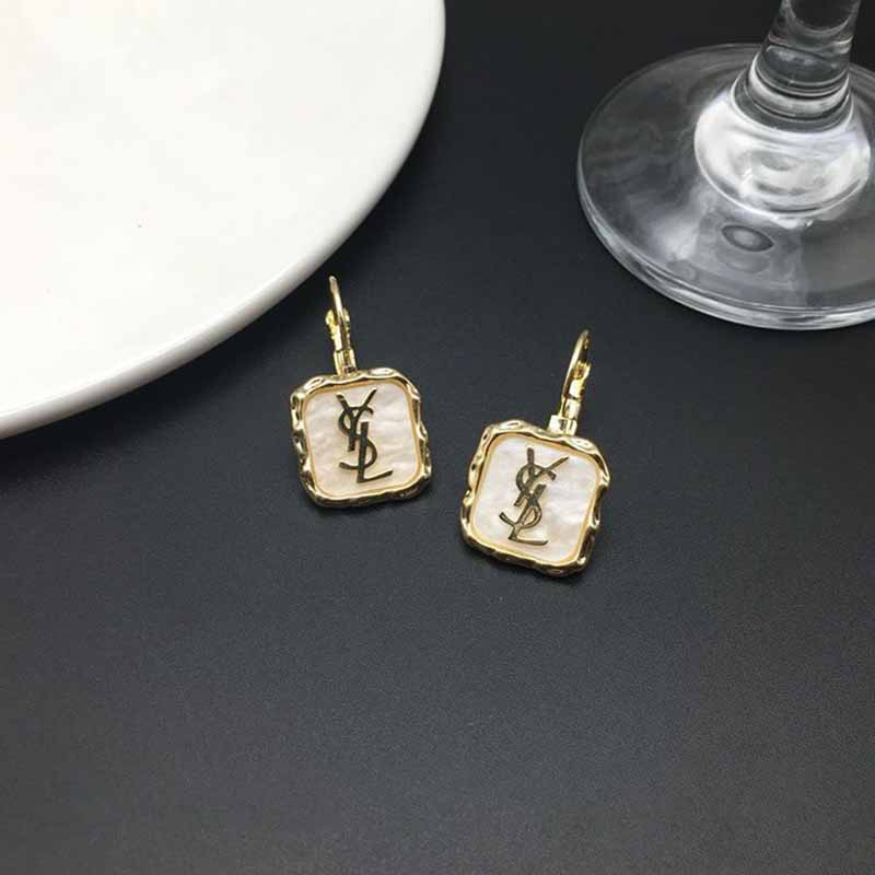 

White Street Simplicity Letter Patchwork Earrings