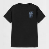 Camiseta preta com estampa de caveira preta FTW HATED & PROUD