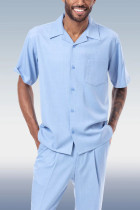 Blue Short Sleeve Walking Suit Available in 5 Colors