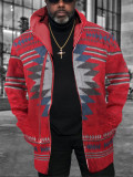 Jaqueta cardigã de tricô moda casual vermelha