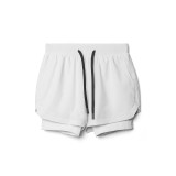 Witte sportkleding Eenvoud Effen patchwork Rechte korte broek in effen kleur